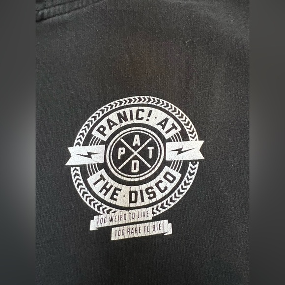 PATD | Panic! at the Disco TOO WEIRD TO LIVE Black Zip-Up Graphic Hoodie | Sz M - Picture 16 of 16